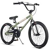 vollsch BMX Style Kids Bike for 6-14 Years Old Boys Girls Teens 20 Inch Bicycle with Rear V Brake Coaster Brake, Sage Green