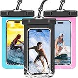 3 Pack Waterproof Phone Pouch IPX8 Universal Waterproof Case Dry Bag Phone Protector for iPhone 15 14 13 12 11 Pro Max Plus XS XR X 8 Galaxy S23 S22 S21 S20 Pixel Up to 7.5"(Multicolor 3)