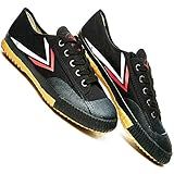 T.O.P ONE Kung Fu Martial Arts Parkour Shoes,Rubber Sole Sneakers-Black 45(Men 11|Women 12.5)