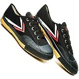 T.O.P ONE Kung Fu Martial Arts Parkour Shoes,Rubber Sole Sneakers-Black 45(Men 11|Women 12.5)