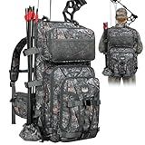 Gonex Hunting Bow Case Backpack with Detachable Arrow Tube, 900D Waterproof Polyester, Full-Padded Protection, Archery Bag with Multi-Pockets & Game Hauling Straps for Compound Bow Camo Grey