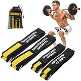 BFR Booty Bands for Men/Women Glutes, Blood Flow Restriction Bands Plan for Arm Muscle Legs &Hip Building, Adjustable Velcro Occlusion Bands Workouts,Quality Fabric Bands for Squat Butt &Thigh (Arm&Leg Bands -Yellow)