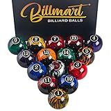 Billmart Premium Billiard Balls Pool Table Accessories 2-1/4" Regulation Size 16 Pool Balls Billiard Set