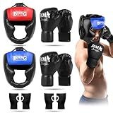 YORWHIN Boxing Headgear, Boxing Head Gear Training Sparring Safety Head Guard with Gloves, Protective Gear for MMA, Kickboxing, Muay Thai, Training Helmet for Adult Men Women