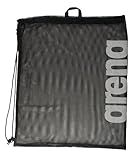 ARENA Swim Sack Mesh Bag Pool Beach Gear Drawstring Backpack for Swim Accessories Quick Dry Polyester Equipment Tote, Black