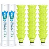HIRALIY Yellow Nylon Badminton Shuttlecocks, 12 Pack Badminton Birdies