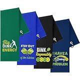 Hosuly 4 Pcs Dinkball Towel 16" x 24" Microfiber Waffle Athletic Towels with Clip Christmas Dinkball Lover Gift for Men Women(Men,Stylish)