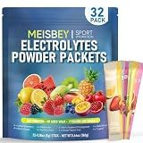 Meisbey Electrolyte Powder Packets – 32 Sticks Sugar Free Hydration Packets, Liquid Daily IV Electrolyte Hydration Powdered Drink Mix with Vitamins & Minerals, Keto Friendly, Vegan, Non-GMO
