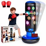 HopeRock Punching Bag for Kids,Boxing Set with Scoring, Light, Music | With 4 Game Modes, Inflatable Boxing Bag with Gloves, Birthday Gifts Toys for 4-8-12 Years Old Boys