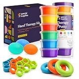 Special Supplies Physical Hand Therapy Putty Kit, Finger Exercisers, Hand Strengtheners, 15 Set Grip Strength,Dexterity, Mobility, Injury Stress Relief