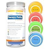 FlintRehab Therapy Putty for Kids & Adults (4 Pack, 3 Oz Each) - Putty for Hand Therapy, Fidgeting & Stress Relief - Non-Toxic Resistive Exercise Putty to Improve hand strength - Set of 4 Strengths