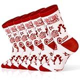 Foaincore 12 Pair Cheer Socks Bulk for Women Girls Mid Calf Cheerleading Team Socks Cheerleader Gift Cheer Stuff Accessories (Red White)