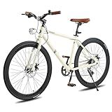 Viribus Hybrid Bikes, 28 inch Road Bike for Men, Lightweight Aluminum 700C City Bike Adults, 7 Speed Mens Commuter Bikes, Adult Hybrid Bicycle