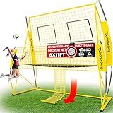 Happy Jump 8x11 FT Professional Adjustable Volleyball Training Equipment, 3 Height Levels (6.5–8 FT), 2026 Reinforced for Tear & Impact Resistance, Includes Volleyball for Indoor/Outdoor Training