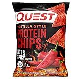 Quest Nutrition Tortilla Style Protein Chips, Hot & Spicy, 19g of Protein, 4g Net Carbs, Gluten Free, 1.1 Ounce (Pack of 12)