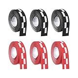 PATIKIL 18" Table Tennis Side Tape, 6 Pack Ping Pong Edge Tape Protect The Edges of Rubber and Blade for Paddles Racket, Red Black