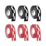 PATIKIL 18" Table Tennis Side Tape, 6 Pack Ping Pong Edge Tape Protect The Edges of Rubber and Blade for Paddles Racket, Red Black