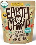 EarthChimp Organic Vegan Protein Powder - with Probiotics - Non GMO, Dairy Free, Non Whey, Plant Based Protein Powder for Women and Men, Gluten Free - 26 Servings 32 Oz (Vanilla)