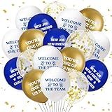 40pcs Welcome to The Team Decorations Blue Gold Welcome to The Team Balloons Welcome New Employee Decorations Gifts Supplies for Office Party