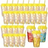 Spcvehaciast Softball Gifts for Team Includes 25 Pcs Softball Cups with Lids and Straws, Softball Party Favors Supplies 16oz Plastic Party Cups for Softball Party Decorations Birthday Team Gathering