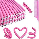 30PCS 9.45" Flexi Rods Curlers Set for Short and Long Hair, No Heat Foam Rollers with Steel Comb Buytta