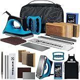 Winterial Snowboard and Ski Tuning Kit, with Iron, All-Temp Snowboard Wax, Angled Edge Tuner File, PTEX Rods, Brushes (Horsehair, Nylon & Brass) and Wax Apron