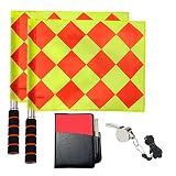 Soccer Referee Flag Sports Match Football Linesman Flags with Case Referee Equipment (Style 1)