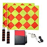 Soccer Referee Flag Sports Match Football Linesman Flags with Case Referee Equipment (Style 1)