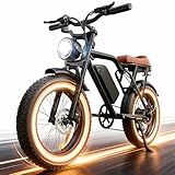 RKJ Electric Bike for Adults, 2200W, 30/32MPH, 75 Miles, 48V 15.6AH Removable Battery, 7-Speed, 3 Modes, Full Suspension, Dual Disc Brakes, 20" All-Terrain Fat Tires, UL 2849 Certified Ebike