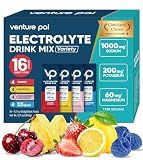 Venture Pal High Sodium Sugar Free Electrolytes Powder Packet, Zero Calories Hydration Packets with Vitamin, Sodium, Potassium & Magnesium, Electrolyte Drink Mix, Keto Friendly, Vegan, 16 Count