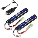 URGENEX Airsoft Battery 11.1V 1500mAh Mini Tamiya Plug 35C High Discharge Rate Lipo Pack Rechargeable 3S Lipo for Airsoft Model Guns