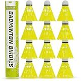 EAGLES 12 Pack Badminton Birdies - Plastic Bedminton Shuttlecocks