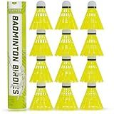 EAGLES Badminton Birdies - Plastic Bedminton Shuttlecocks for Baseball/Softball Batting Training - Backyard Sports Games Shuttle Balls for Indoor and Outdoor Matches ~ Yellow