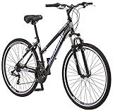 Schwinn GTX 1.0 Comfort Adult Hybrid Bike for Men and Women, Dual Sport Bicycle, 700c Wheels, 17.5-Inch Step-Through Aluminum Frame, 21-Speed Twist Shifters, Alloy Linear Pull Brake, Black