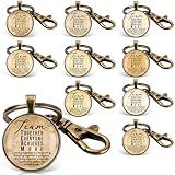 Landical Employees Appreciation Gifts Team Keychains Bulk for Women Men Thank You Welcome Team Party Favors(Classic,Bronze,20 Pcs)