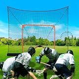 VEVOR 12'x9' Hockey Lacrosse Goal Net Backstop with Extended Coverage