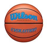 WILSON Evolution Indoor Game Basketball, Royal, Scarlet, Size 6 - 28.5"