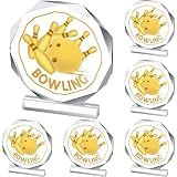 Anglechic 6 Pack Acrylic Sports Trophies 4.72" Award, Bowling