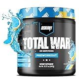 REDCON1 Total War Pre Workout - Beta Alanine + Citrulline Malate Keto Friendly Preworkout for Men & Women with 320mg of Caffeine - Fast Acting -Blue Lemonade (30 Servings)