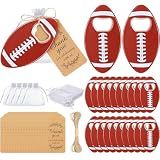 Layhit 24 Sets Football Bottle Opener with Organza Bags Thank You Tags | Football Shaped Metal Openers, Game Day Party Favors, Tailgate Giveaways, Bulk Gifts for Sports Fans Men Women Students