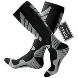 Wanchel Merino Wool Ski Socks - 2 Pairs Knee High for Skiing, Winter Warm Snowboard Thermal, Cold Weather for Men and Women