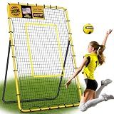 Volleyball Rebounder Net 7x4 ft -5 Angles Adjustable, Outdoor Portable or Home Training Equipment, Backyard Volleyball Trainer with Rebound Net, with Travel Bag (4X6.9)