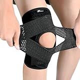 Knee Brace with Side Stabilizers for Meniscus Tear, Adjustable Knee Wrap for Pain Relief, Breathable Compression Knee Support for Knee Pain, ACL, MCL, Arthritis, Sports, Women&Men (Black, Large)