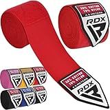 RDX Boxing Hand Wraps 4.5M / 180 Inches – Mexican Style Semi-Elastic MMA Inner Gloves - Wrist Support for Muay Thai, Kickboxing, BJJ, Karate - Thumb Loop & Hook and Loop Closure - Cotton & Nylon Blend