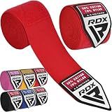 RDX Boxing Hand Wraps 4.5M / 180 Inches – Mexican Style Semi-Elastic MMA Inner Gloves - Wrist Support for Muay Thai, Kickboxing, BJJ, Karate - Thumb Loop & Hook and Loop Closure - Cotton & Nylon Blend