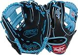 Rawlings | R9 Series Baseball Glove | 11.5" | Right Hand Throw | Black/Columbia Blue