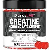 Creatine Monohydrate Gummies 5g (5000mg) for Men & Women - 120 Count, Sugar-Free Creatine Pre Workout Chews For Energy Boost, Creatine Supplement For Building Muscle and Strength, Vegan, Non-GMO