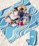 Everlasting Comfort Large Beach Blanket Waterproof & Sandproof - 128” x 108” /10.7ft x 9ft - Lightweight Picnic Mat, Camping Necessities for 10 People - Accessories for Outdoor Festivals - Blue