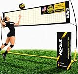 Apex Sports Portable Volleyball Net 12 ft Wide, Adjustable Height 7.4-8 ft