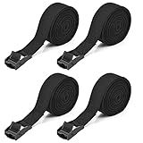 Kshineni Tie Down Straps 4 Pcs Lashing Ratchet Strap 1" x 8.2' Adjustable Heavy Duty Cam Buckle Cinch Straps for Cargo, Trucks, Luggage, Trailer, Motorcycle (Black)